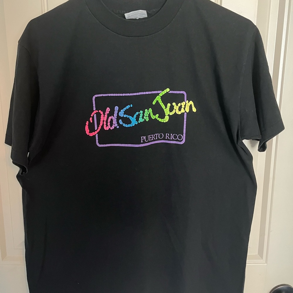 Vintage 1989 Old San Juan, Puerto Rico T-Shirt Size L SINGLE STITCH- made in USA